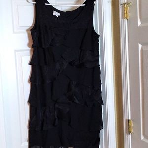 London times black tier dress